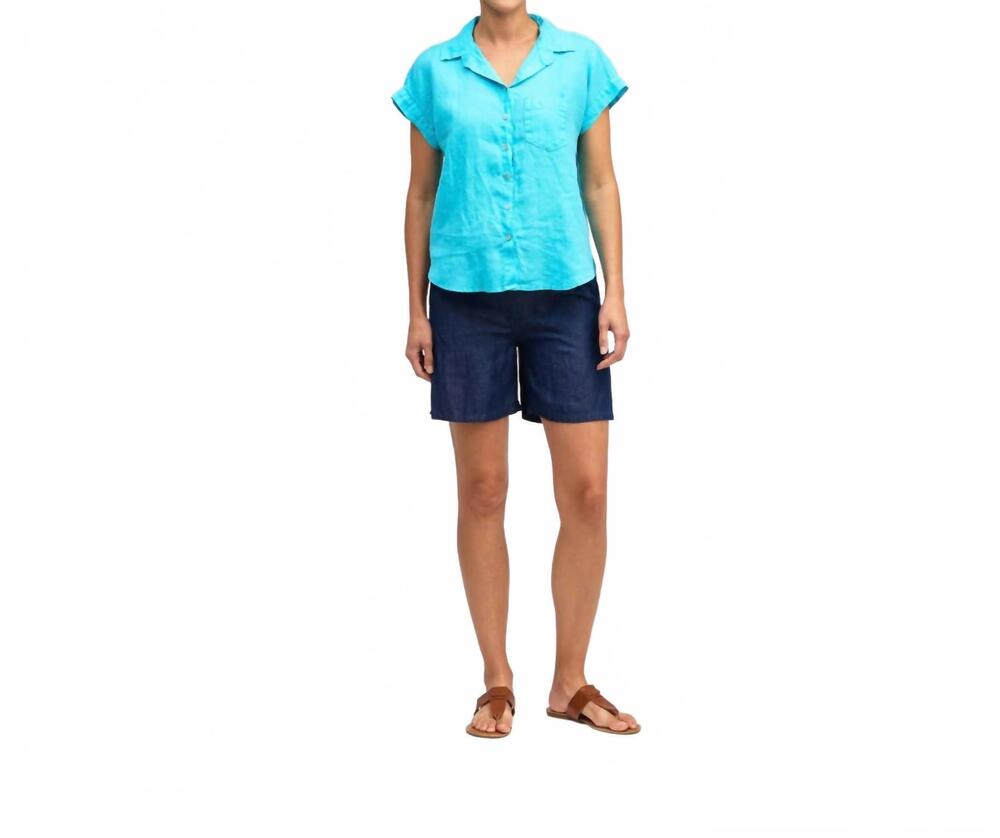 NEW CUT LOOSE women's short sleeve pocket shirt in atoll